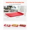 Black and Red Melamine 2-Piece Serving Tray Set with Non-Slip Stripes and Stackable Design